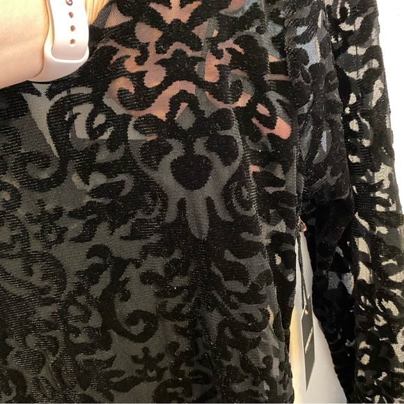 NWT Forever21 Late Night Vibes Sheer Velvet Burnout Bodycon Mini Dress - Picture 7 of 13